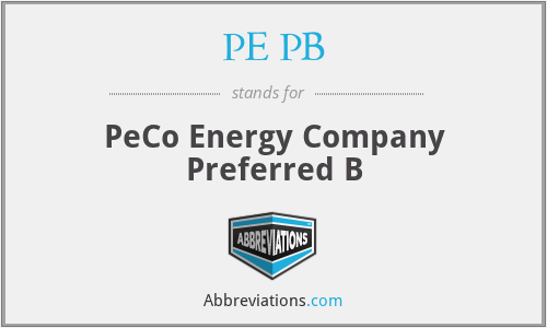What does PE PB stand for?